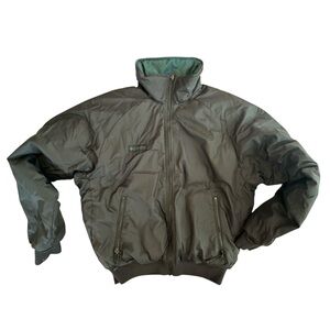 Columbia Men's black green fully reversible bomber Jacket sz M